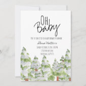 Sneeuwwinteruitnodiging voor babydouche kaart (Voorkant)