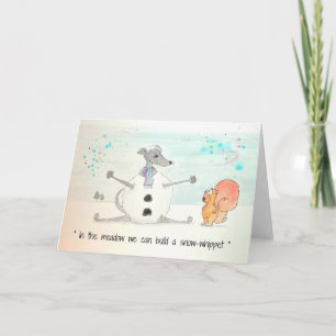 Sneeuwwippet-kerstkaart Feestdagen Kaart