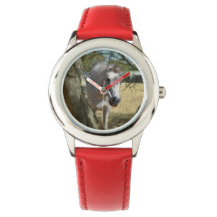 Sneeuwwit De paarden, Kinder rood leder Watch Horloge