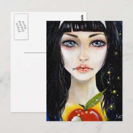 Sneeuwwit en briefkaart van de gifappel (Voorkant / Achterkant)