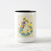  sneeuwwit en het Poster van de zeven dwergen Tweekleurige Koffiemok (Center)