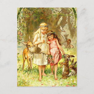 Sneeuwwit en Roos-rood Briefkaart