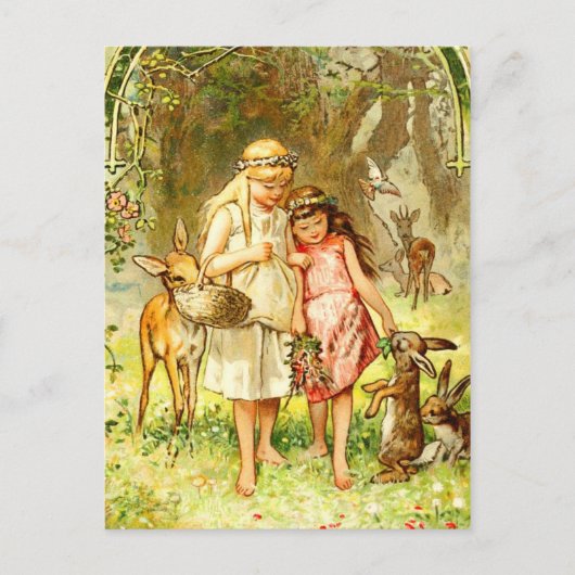 Sneeuwwit en Roos-rood Briefkaart (Voorkant)