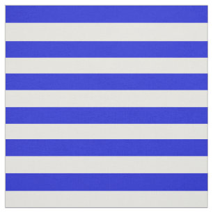 Sneeuwwit, koninklijk blauw, strepen stof