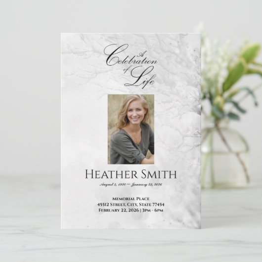 Sneeuwwitboom Viering van het leven begrafenis Kaart (Staand voorkant)