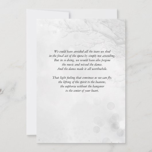 Sneeuwwitboom Viering van het leven begrafenis Kaart (Achterkant)