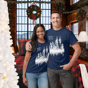 Sneeuwwitbos Night Sky Wilde Paard Happy Ho T-shirt