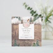 Sneeuwwitchocolade Baby Het is koud buiten vierkan Kaart (Staand voorkant)