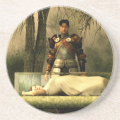 Sneeuwwitglas Zandsteen Onderzetter (Voorkant)