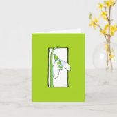 Sneeuwwitgroene notitiekaart (Gele Bloem)