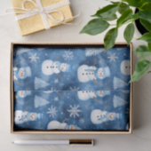 Sneeuwwitje Blauw Winter Kerstpatroon Tissuepapier (Geschenk)