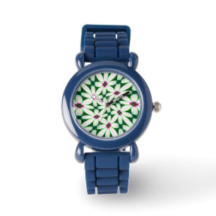 Sneeuwwitje bloemen patroon horloge