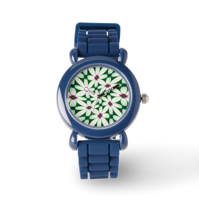Sneeuwwitje bloemen patroon horloge (Voorkant)