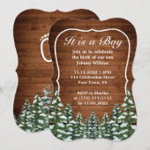 Sneeuwwitje Bos Pine Baby Jongen Geboorte Viering Kaart (Voorkant / Achterkant)