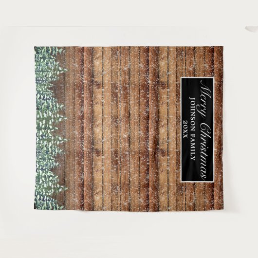 Sneeuwwitje Bos Vrolijk Kerstmis Foto Achtergrond Wandkleed (Voorkant (horizontaal))