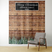 Sneeuwwitje Bos Vrolijk Kerstmis Foto Achtergrond Wandkleed (In situ)