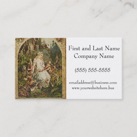 Sneeuwwitje  Duits Sprookje Romance Art Visitekaartje (Voorkant)