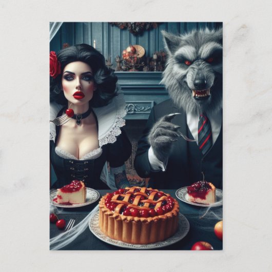 Sneeuwwitje en de Grote Boze Wolf Donkere Fantasy  Briefkaart (Voorkant)