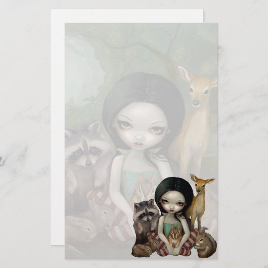 Sneeuwwitje en haar diervriendelijkheden briefpapier (Voorkant / Achterkant)