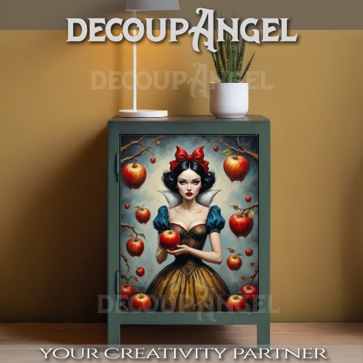 Sneeuwwitje en rode appels #1 -Decoupage- Tissuepapier