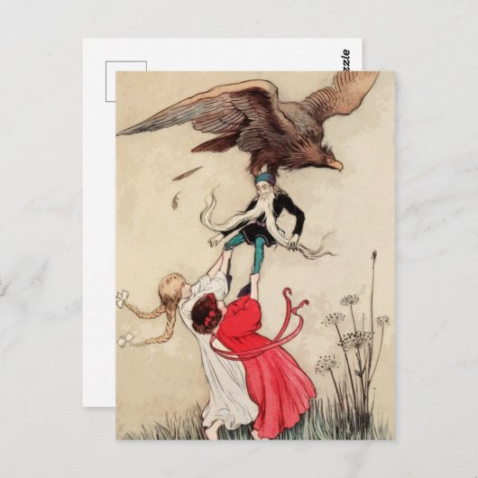 Sneeuwwitje en Roos rode prinses  feiharde schild Briefkaart (Voorkant / Achterkant)