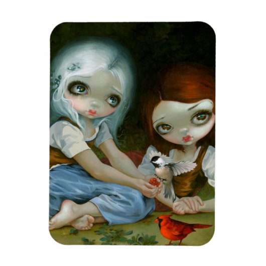 "Sneeuwwitje en Roos Rood" Flex Magnet Magneet (Verticaal)