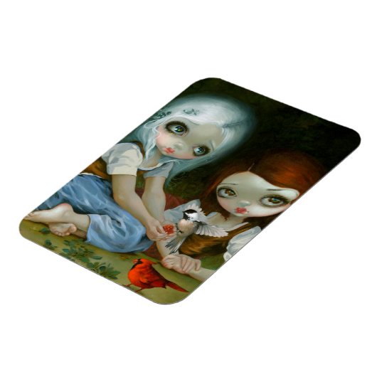 "Sneeuwwitje en Roos Rood" Flex Magnet Magneet (Linkerzijde)