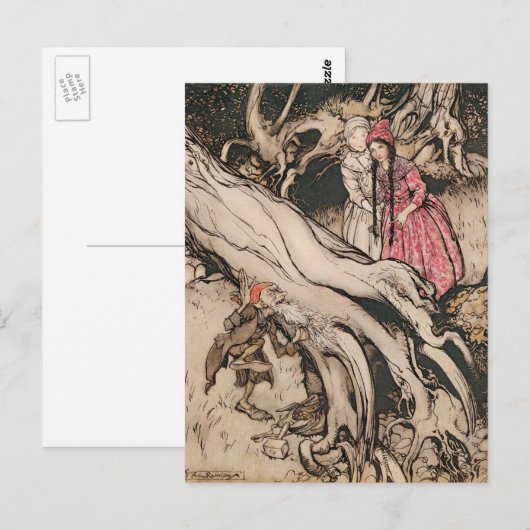Sneeuwwitje en Roos Rood van Arthur Rackham Briefkaart (Voorkant / Achterkant)