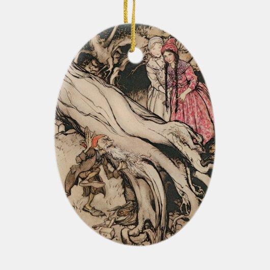Sneeuwwitje en Roos Rood van Arthur Rackham Keramisch Ornament (Achterkant)