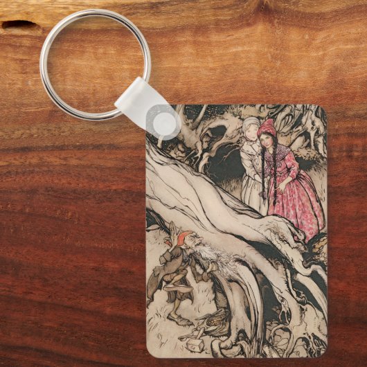 Sneeuwwitje en Roos Rood van Arthur Rackham Sleutelhanger (Voorkant)