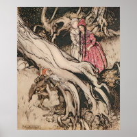 Sneeuwwitje en Rozerood door Arthur Rackham
