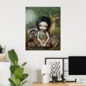 Sneeuwwitje en sprookje voor haar dierenvrienden poster (Thuiskantoor)