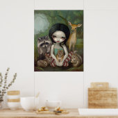 Sneeuwwitje en sprookje voor haar dierenvrienden poster (Keuken)