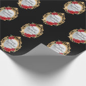 Sneeuwwitje Gouden Magische Spiegel en Apple op Zw Cadeaupapier (Hoek)