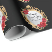 Sneeuwwitje Gouden Magische Spiegel en Apple op Zw Cadeaupapier (Rol Hoek)