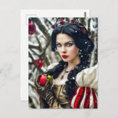 Sneeuwwitje houdt de vergiftigde appel vast briefkaart (Voorkant / Achterkant)