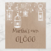 Sneeuwwitje lantaarns wijn etiket (Enkel label)