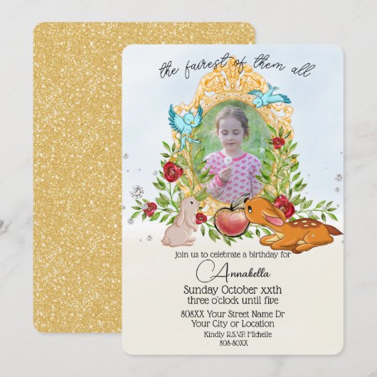 Sneeuwwitje, magie, aangepaste foto kaart (Voorkant / Achterkant)