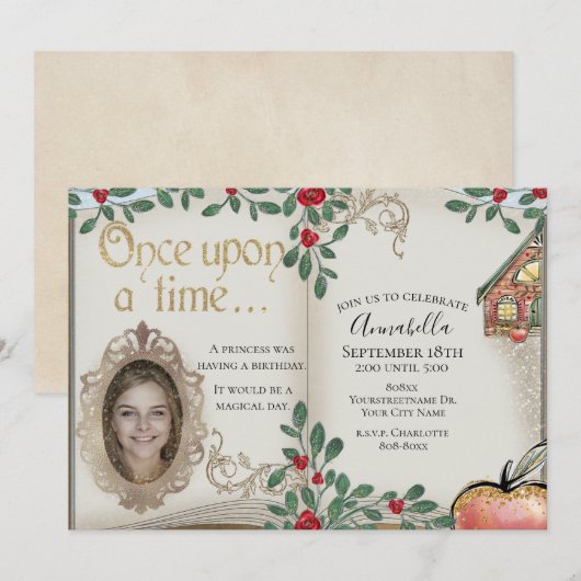 Sneeuwwitje magische spiegel kaart (Voorkant / Achterkant)