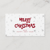 Sneeuwwitje met fijne kerst visitekaartje (Voorkant)