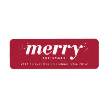 Sneeuwwitje Modern Merry Christmas Return Address 