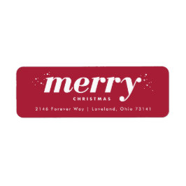 Sneeuwwitje Modern Merry Christmas Return Address  Etiket