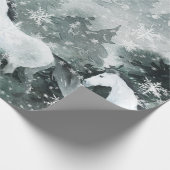 Sneeuwwitje paarden Winter Woodland Mountain Fores Cadeaupapier (Hoek)