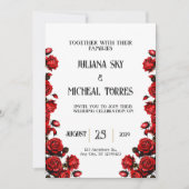 Sneeuwwitje Rode Rozen Bruiloft Kaart (Voorkant)