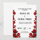 Sneeuwwitje Rode Rozen Bruiloft Kaart (Voorkant / Achterkant)