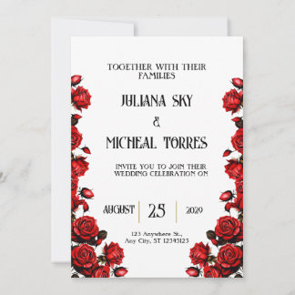 Sneeuwwitje Rode Rozen Bruiloft Kaart