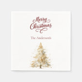 Sneeuwwitje rood kerstscript servet (Voorkant)