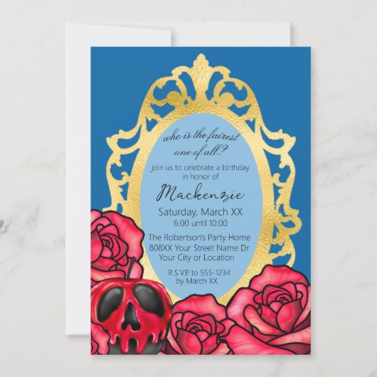 Sneeuwwitje spiegel en gifappel kaart (Voorkant)