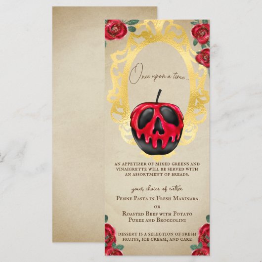 Sneeuwwitje Sprookje Poison Appel Menu (Voorkant / Achterkant)