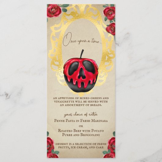  Sneeuwwitje Sprookje Poison Appel Menu (Voorkant)